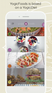 YogicFoods App recipe overview with chakra symbols