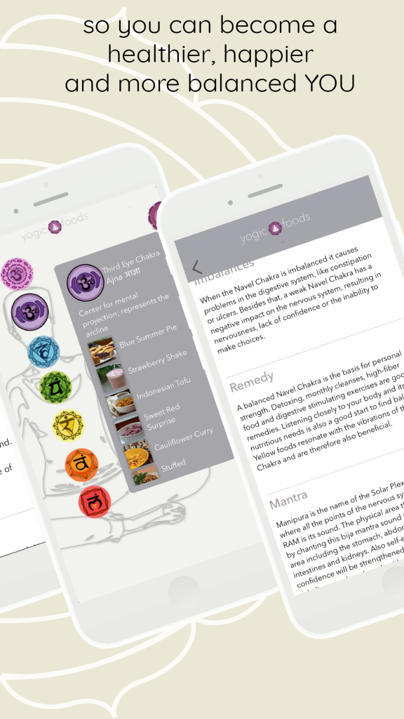 YogicFoods App chakra info