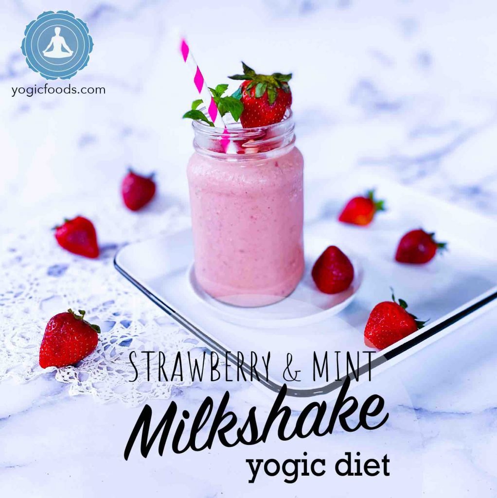 small-square sugar free fat free vegan milkshake strawberry mint yogic diet yogic